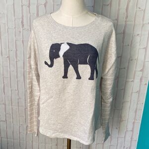 Crown & Ivy Elephant Graphic Pullover Sweatshirt Size L